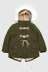 Fleece Lined Winter Coat with Hood - Orolay, #color_Chive