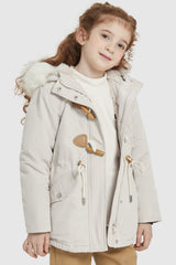 Fleece Lined Winter Coat with Hood - Orolay, #color_Tofu