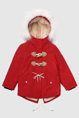 Fleece Lined Winter Coat with Hood - Orolay, #color_Racing Red