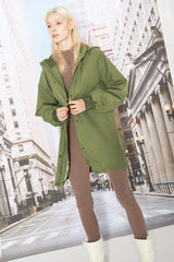 Hooded Drawstring Windbreaker - Orolay, #color_Peat Moss