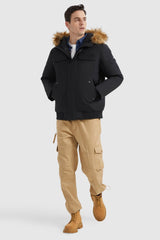 Hooded Mountain Parka with Faux Fur - Orolay, #color_Black