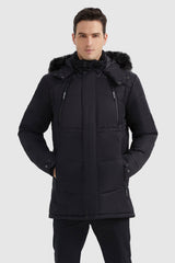 Hooded Mountain Parka with Faux Fur - Orolay, #color_Black