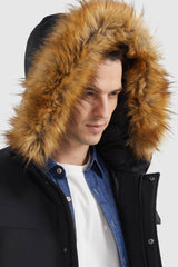 Hooded Mountain Parka with Faux Fur - Orolay, #color_Black