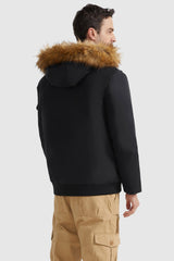 Hooded Mountain Parka with Faux Fur - Orolay, #color_Black