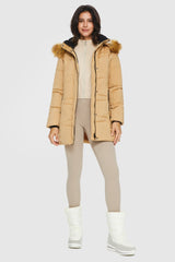 Insulated Jacket Zip - up Winter Coat - Orolay, #color_Sand