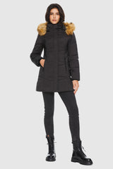 Insulated Jacket Zip - up Winter Coat - Orolay, #color_Black