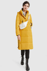 Knee Length Thickened Down Jacket - Orolay, #color_Old Gold