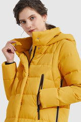 Knee Length Thickened Down Jacket - Orolay, #color_Old Gold