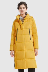 Knee Length Thickened Down Jacket - Orolay, #color_Old Gold