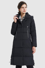 Knee Length Thickened Down Jacket - Orolay, #color_Black