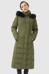 Long Puffer Coat with Hood Fur - Orolay, #color_Peat Moss