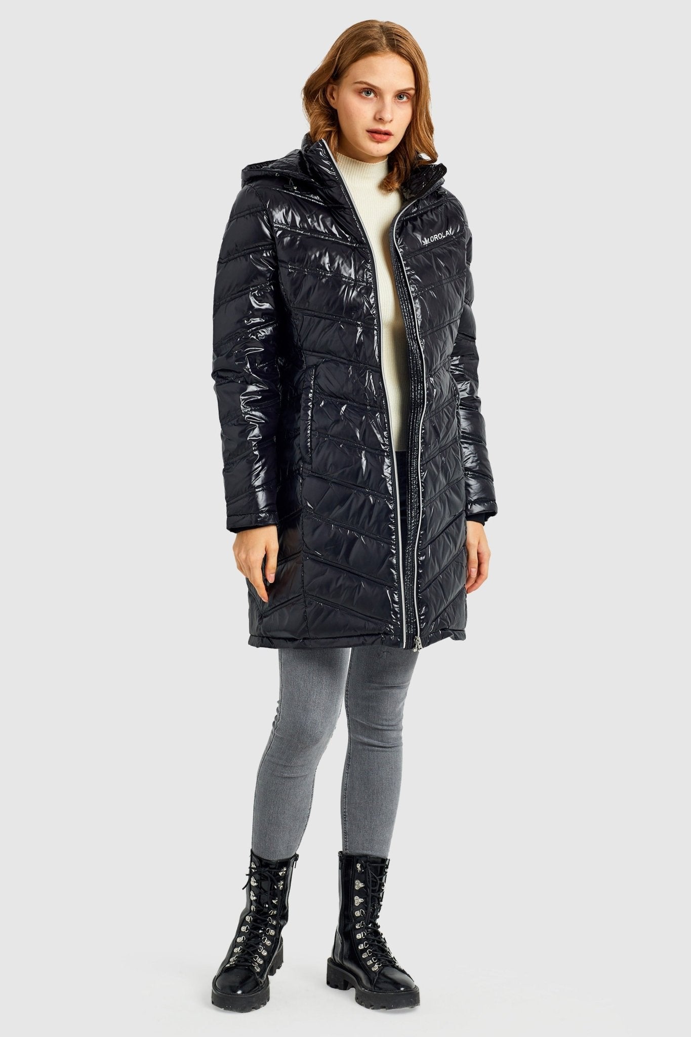 Long Quilted Hooded Puffer Down Jacket - Orolay, #color_Black