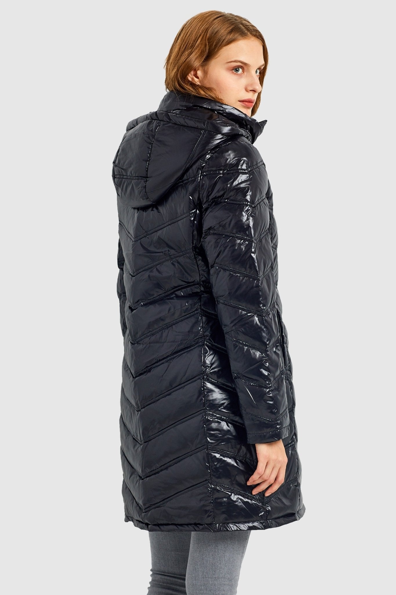 Long Quilted Hooded Puffer Down Jacket - Orolay, #color_Black