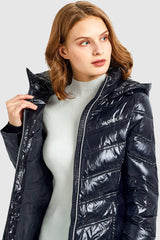 Long Quilted Hooded Puffer Down Jacket - Orolay, #color_Black