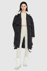 Long Winter Puffer Jacket - Orolay, #color_Black