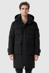 Multi - Pockets Warm Hooded Parka - Orolay, #color_Black