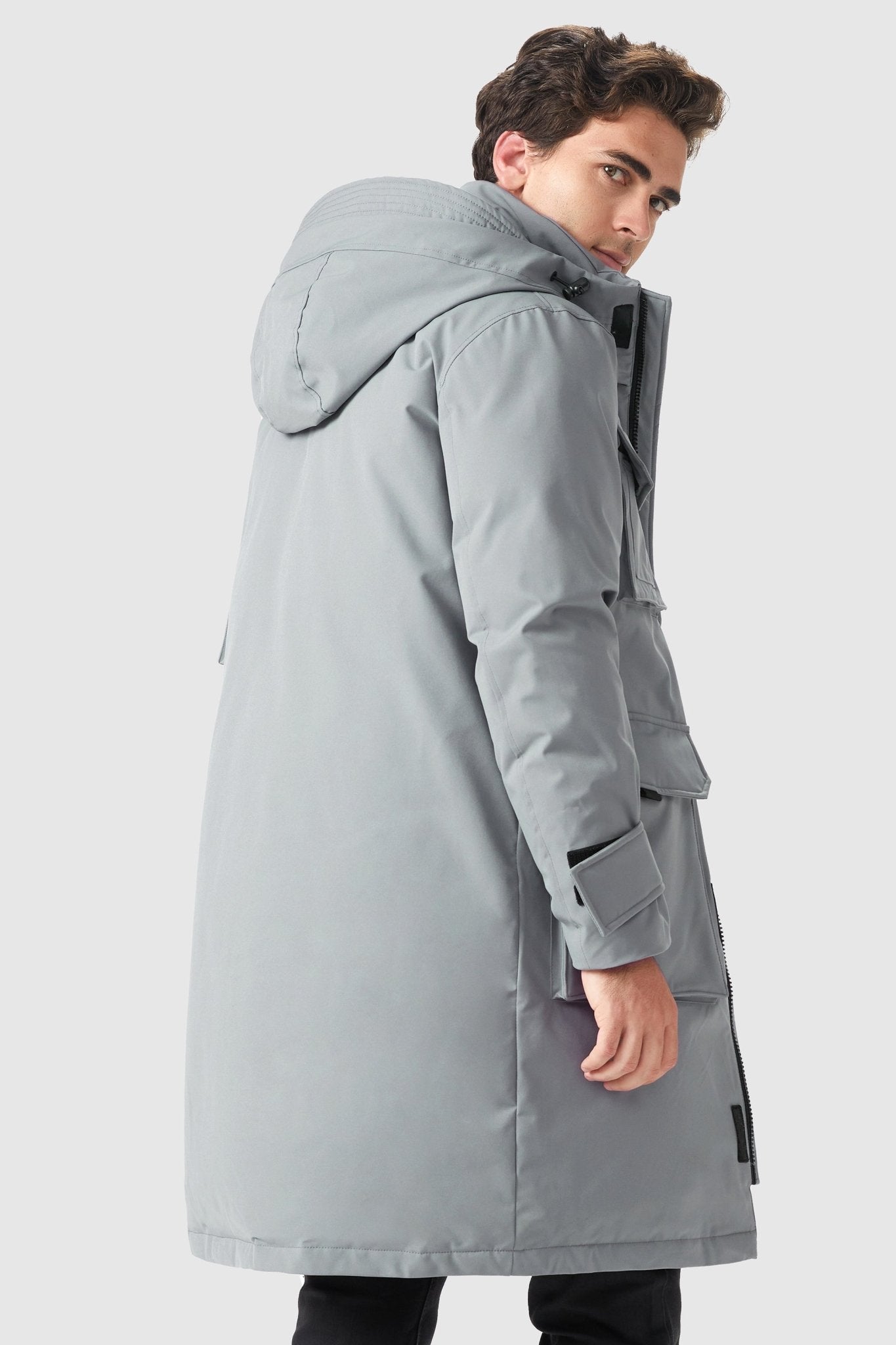 Multi - Pockets Warm Hooded Parka - Orolay, #color_Quiet Gray