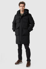 Multi - Pockets Warm Hooded Parka - Orolay, #color_Black