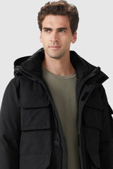 Multi - Pockets Warm Hooded Parka - Orolay, #color_Black