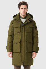 Multi - Pockets Warm Hooded Parka - Orolay, #color_Breen