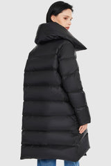 Oversized Collar Puffer Jacket - Orolay, #color_Black