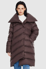 Oversized Collar Puffer Jacket - Orolay, #color_Fudge