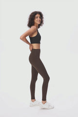 Image 1 of High-Waist Pocket Leggings 27" from Orolay - #color_Dark Brown, Dark Grey, Black