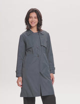 Orolay-Slit Back Hem Breasted Trench Coat-#color_Black,Dark Sapphire,Peat Moss