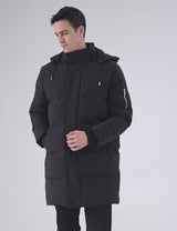 Zip Up Snap Button Thickened Down Jacket
 #color_Khaki,Black,Rosin,Syrah