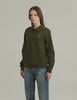 Long Sleeve Polo Sweatshirt Half Zip #color_navy,dark green