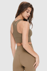 Image 4 of Wireless Racerback Sports Bras from Orolay - #color_Khaki