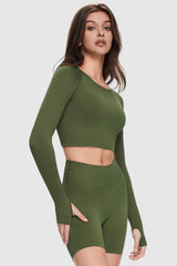 Image 3 of Seamless Crop Athletic Tops from Orolay - #color_Chive