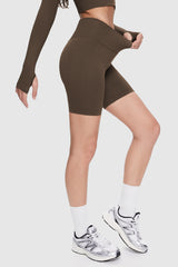 Image 3 of Seamless Crop Athletic Tops from Orolay - #color_Brown