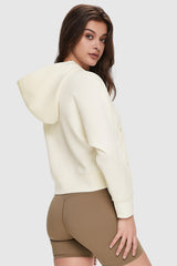 Image 4 of Zip-Up Cropped Hoodie from Orolay - #color_Beige