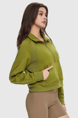 Image 3 of Half-Zip Sweatshirt from Orolay - #color_Peat Moss