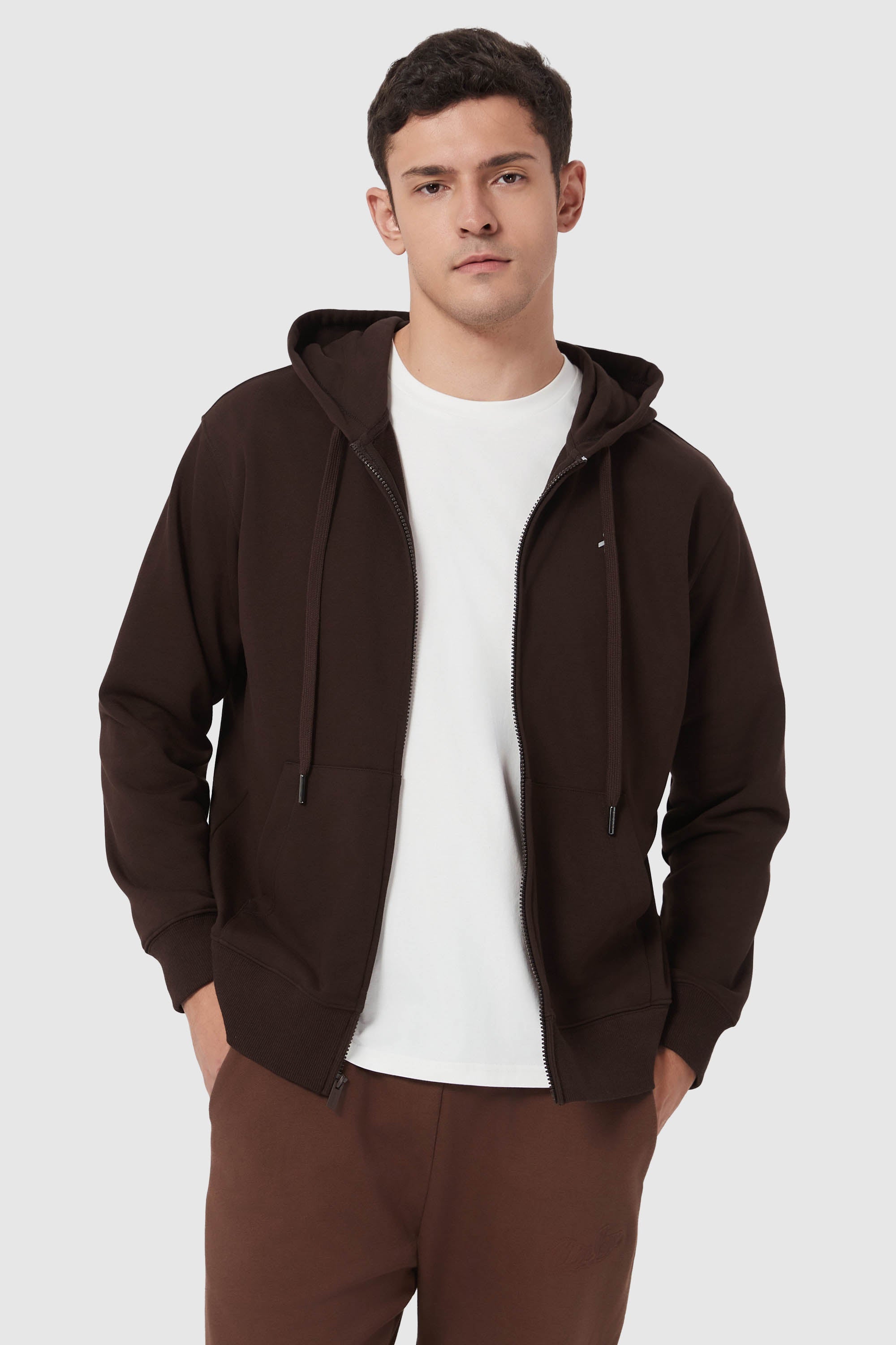 Image 1 of Casual Full-Zip Hoodie - #color_Emperador