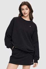 Image 1 of Casual Crewneck Sweatshirt - #color_Black