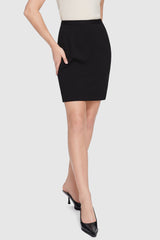 Image 1 of High Waist Pencil Skirt - #color_Black