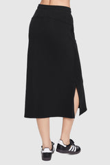 Image 4 of Causal High Waist Long Skirt - #color_Black