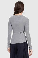 Image 4 of Scoop Neck Pullover Sweater from Orolay - #color_Quiet Gray