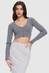 Image 1 of Cropped Pullover Sweater from Orolay - #color_Quiet Gray
