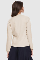 Image 4 of Crew Neck Long Sleeve Shirt from Orolay - #color_Beige