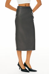 Image 2 of Faux Leather Pencil Skirts from Orolay - #color_Gray