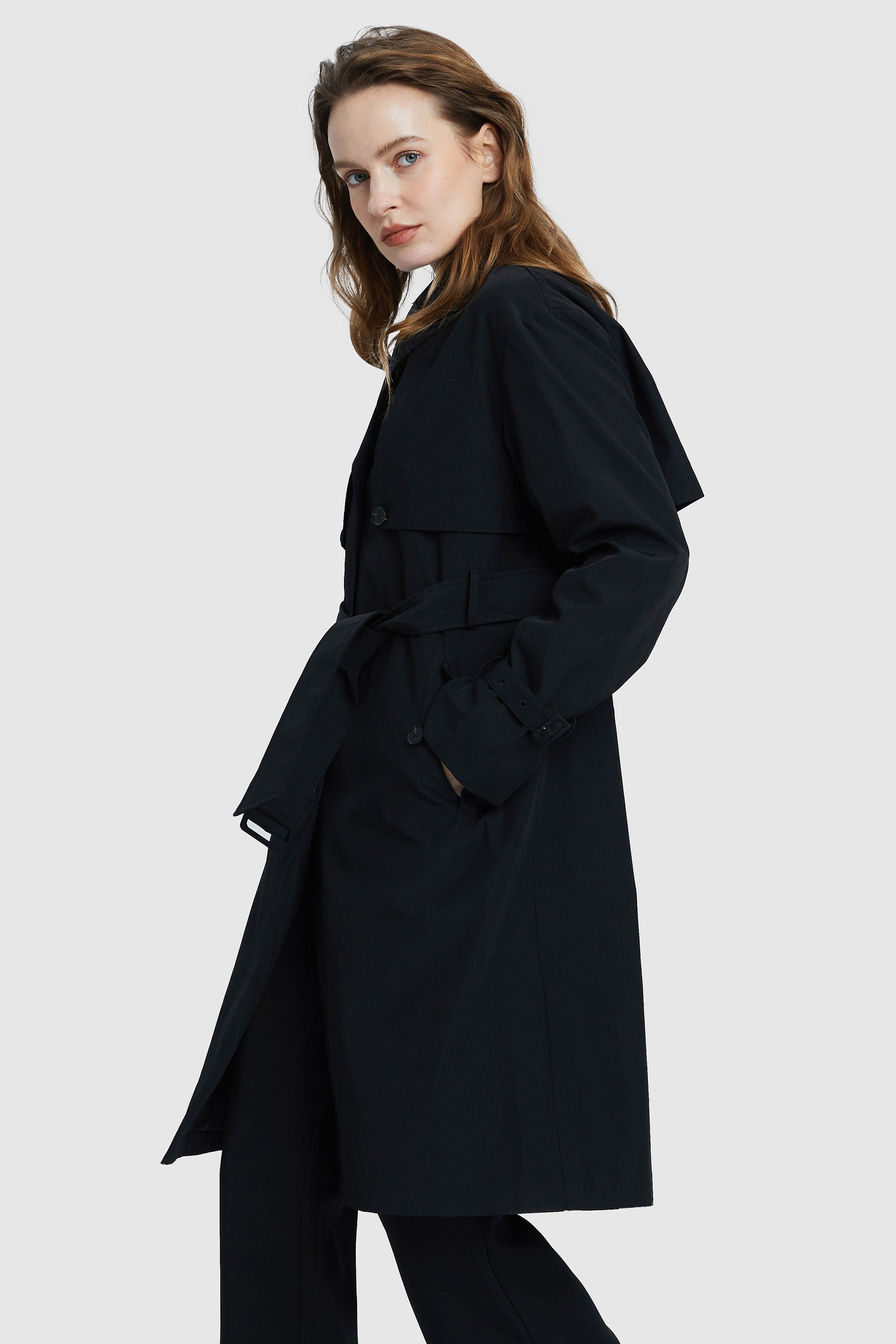 Orolay Women's Long Single Breasted Trench Coat with Belt