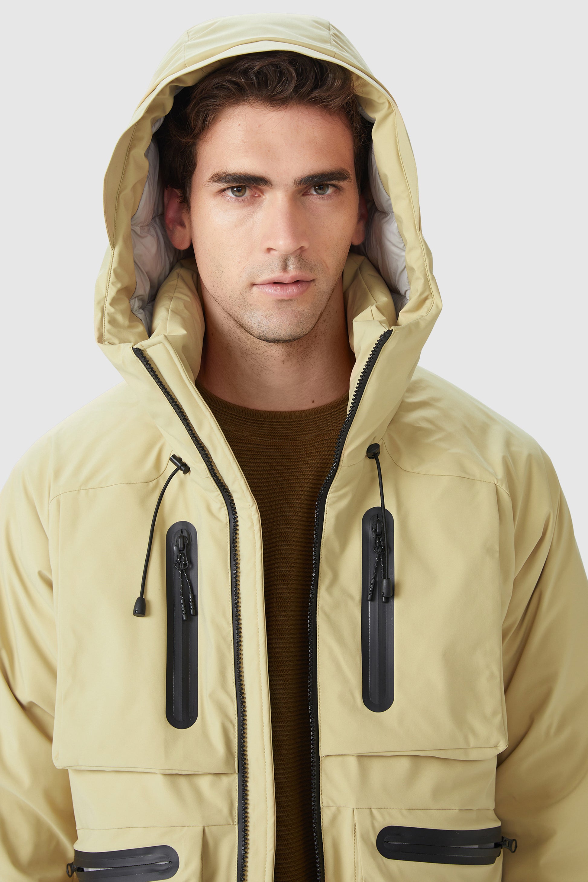 Hooded jacket with modal and pockets
