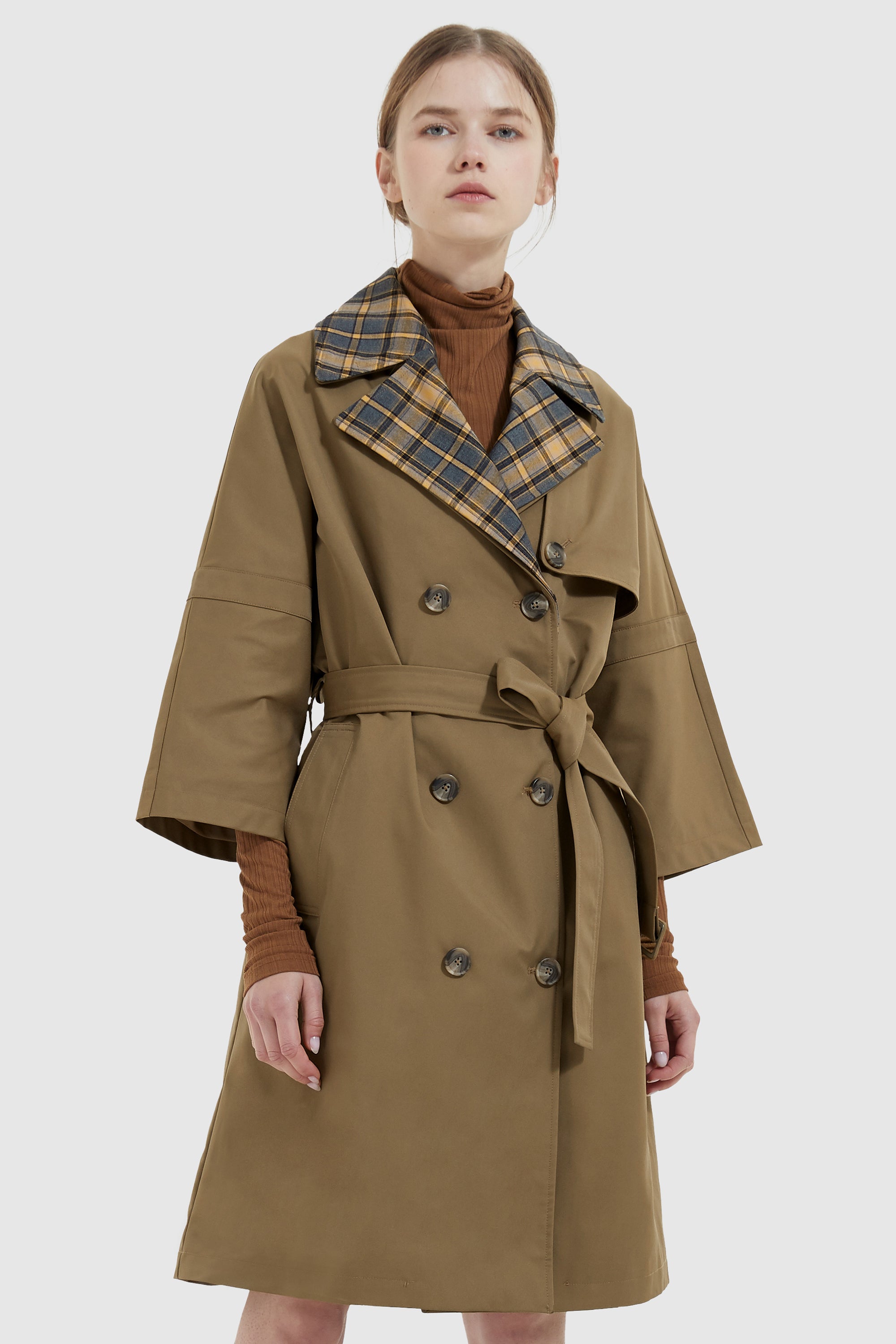 Double Breasted Laper Collar Trench Coat – Orolay